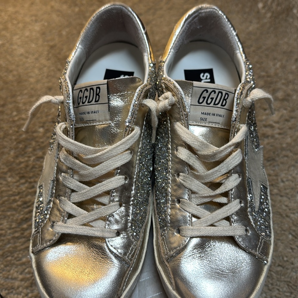 Golden goose superstar 36 platinum/creme brulee